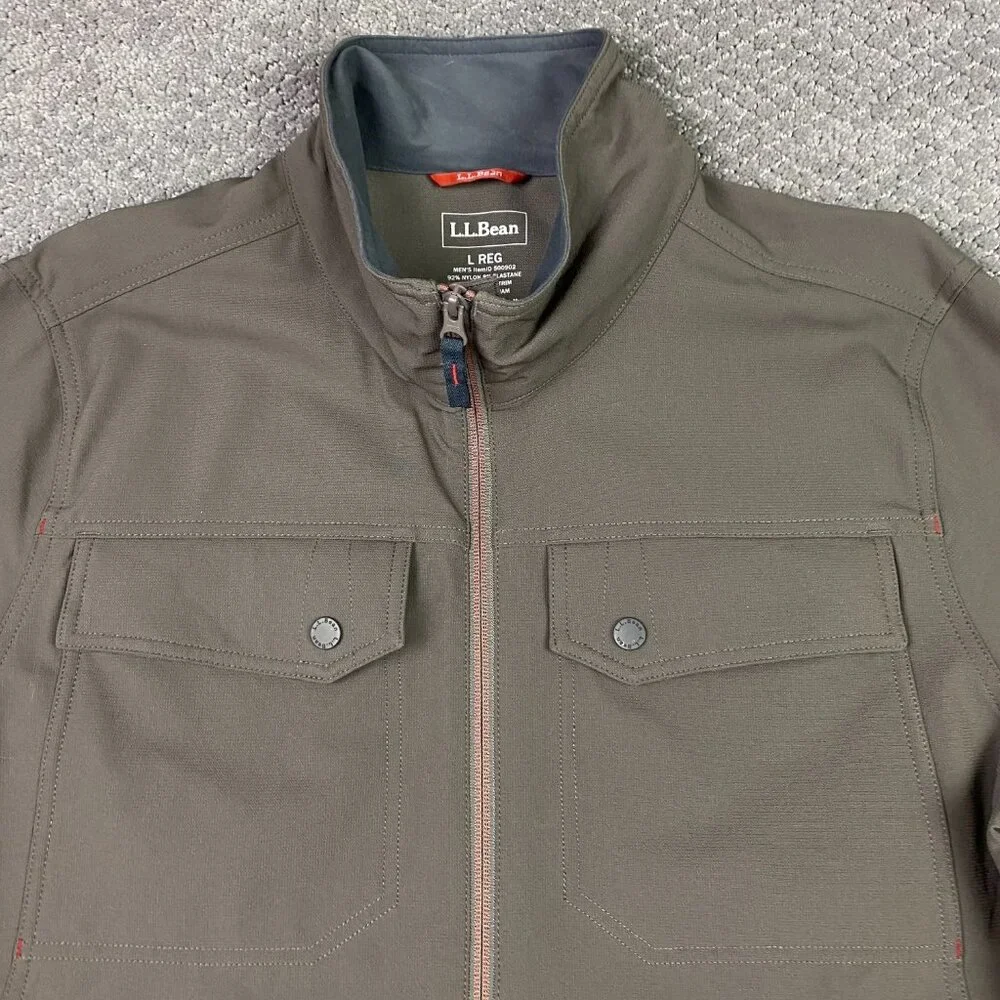 NWOT LL Bean All-Terrain Soft Shell Jacket Men's Large Brown Full Zip Stretch - Picture 2 of 13